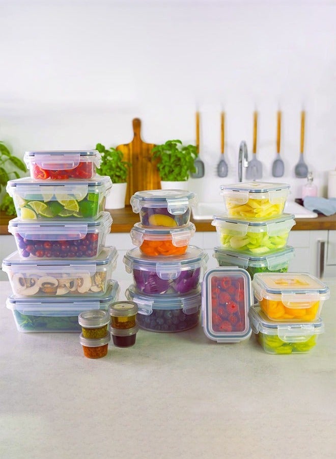 Hanayo مجموعة حاويات تخزين الطعام 24 قطعة مع أغطية خالية من BPA حاويات محكمة الإغلاق لتنظيم المطبخ والمخزن تحضير الوجبات الغداء آمنة للاستخدام في الميكروويف والفريزر وغسالة الصحون (أسود) - Image 3