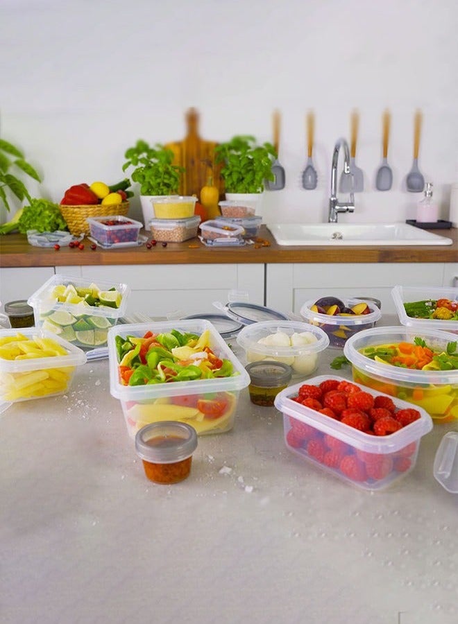 Hanayo مجموعة حاويات تخزين الطعام 24 قطعة مع أغطية خالية من BPA حاويات محكمة الإغلاق لتنظيم المطبخ والمخزن تحضير الوجبات الغداء آمنة للاستخدام في الميكروويف والفريزر وغسالة الصحون (أسود) - Image 4