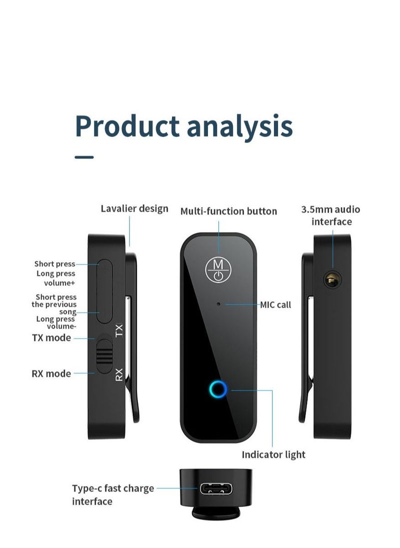 GULFLINK - B28 Bluetooth Receiver Transmitter 5.1 AUX. Built-in Battery Car Wireless Stick Adapter TV Audio Transmitter Adapter - Image 1