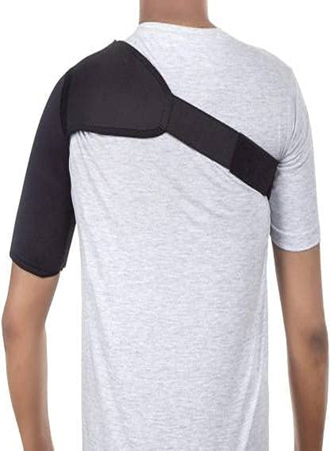 Kudize Shoulder Support Adjustable Neoprene Stretch Strap Wrap Belt Band Pads Gym Guard Brace Support Medical Posture Compression Shoulder Pad Black (LEFT) - Image 2