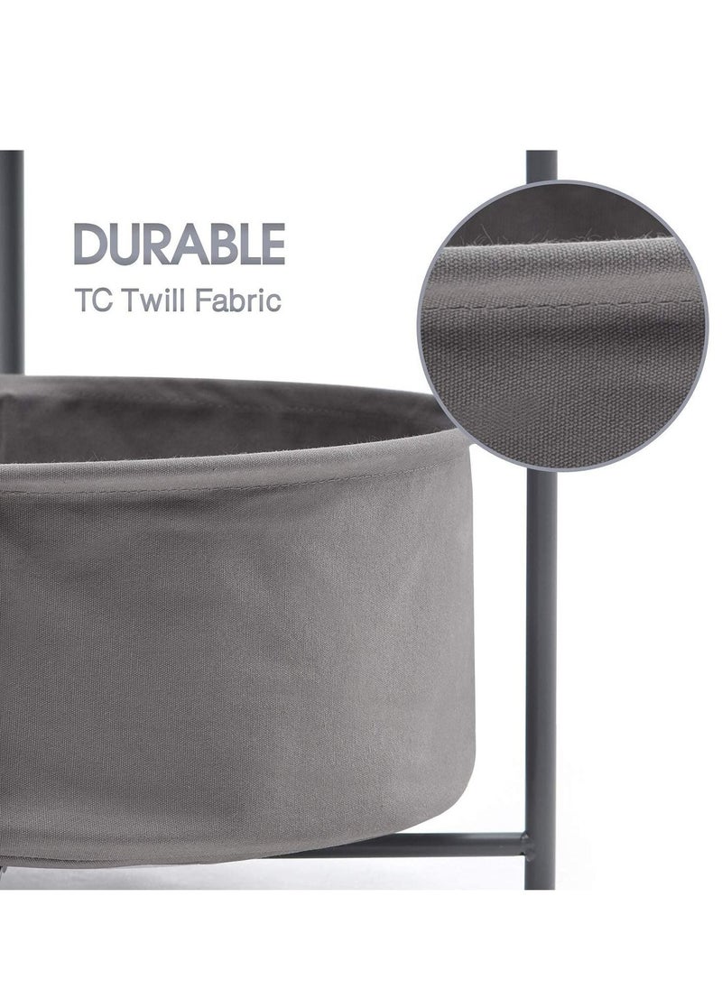 MIXDE Nordic Style Coffee Round Sofa Side Snack End Table with Storage Basket Metal Nightstand  - Image 2