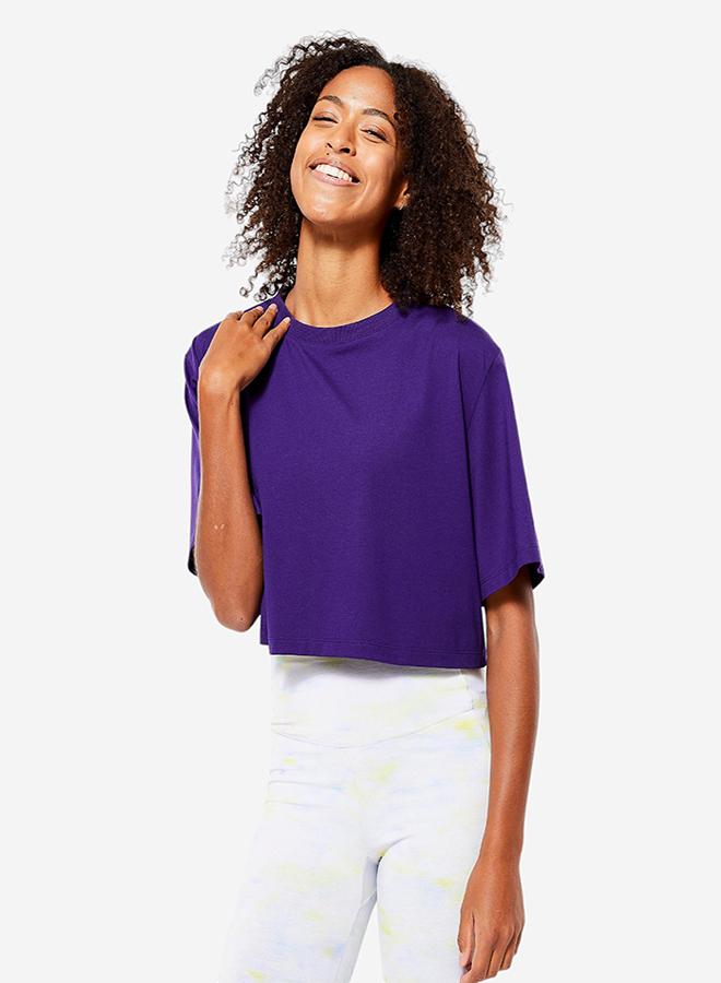 DECATHLON Women's Crop Top T-Shirt - Deep - Image 1