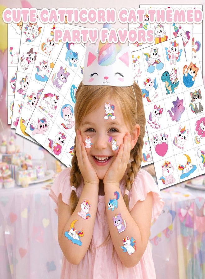 91TATTOOS 96 PCS Cute Caticorn Pre-Cut Temporary Tattoos for Kids - Image 2