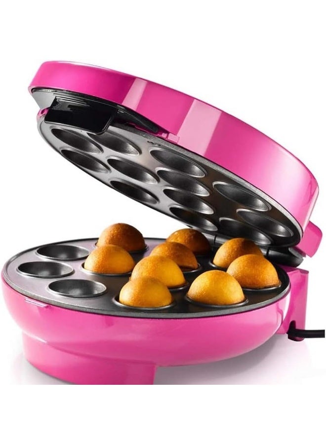 Saachi 12-Piece Cake Pop Maker NL-CP-1539 | Non-Stick Coated Plate | Automatic Temperature Control | Compact & Easy Storage | Make Cake Pops, Donuts, Muffins, Snacks – Pink - Image 2