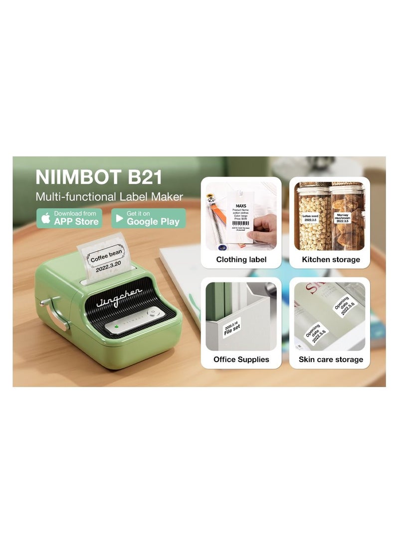 NIIMBOT - Niimbot B21 Portable Wireless BT Thermal Label Maker Sticker Printer with Rfid Recognition Great for Supermarket Clothing Jewelry Retail - Image 1