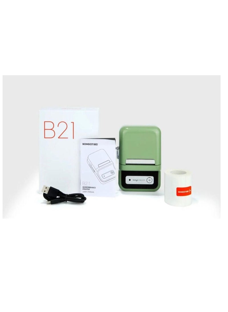 NIIMBOT - Niimbot B21 Portable Wireless BT Thermal Label Maker Sticker Printer with Rfid Recognition Great for Supermarket Clothing Jewelry Retail - Image 1