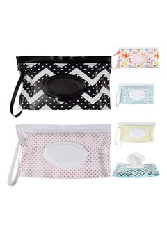 Generic Excefore 6-Pack Reusable Wipes Dispenser - Lightweight Travel Baby Wipes Holder with Random Styles & Designs, Perfect Portable Pouch for On-the-Go Convenience!  - Image 1
