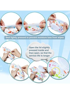 Generic Excefore 6-Pack Reusable Wipes Dispenser - Lightweight Travel Baby Wipes Holder with Random Styles & Designs, Perfect Portable Pouch for On-the-Go Convenience!  - Image 4