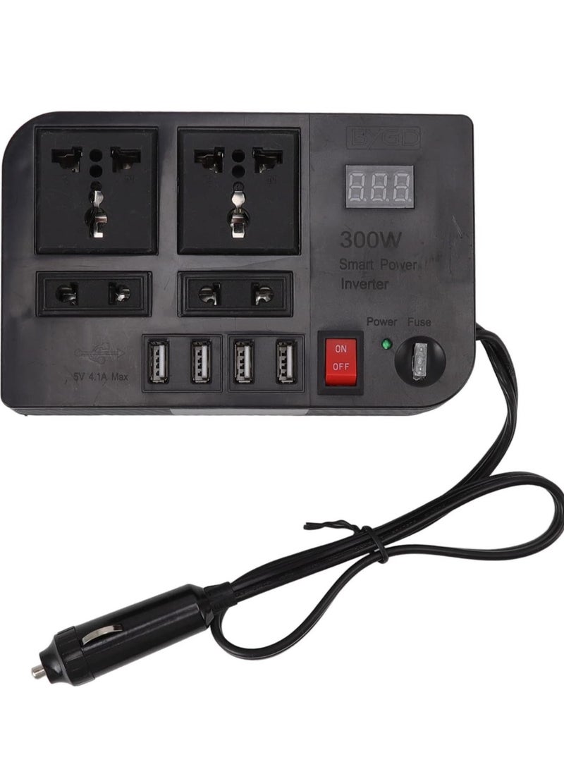 TIGER Car Power Converter 12V 300W ABS Inverter – Portable Car Inverter for Phone Charging, Laptop, and Small Appliances, Compact, High-Efficiency DC to AC Converter - Image 5