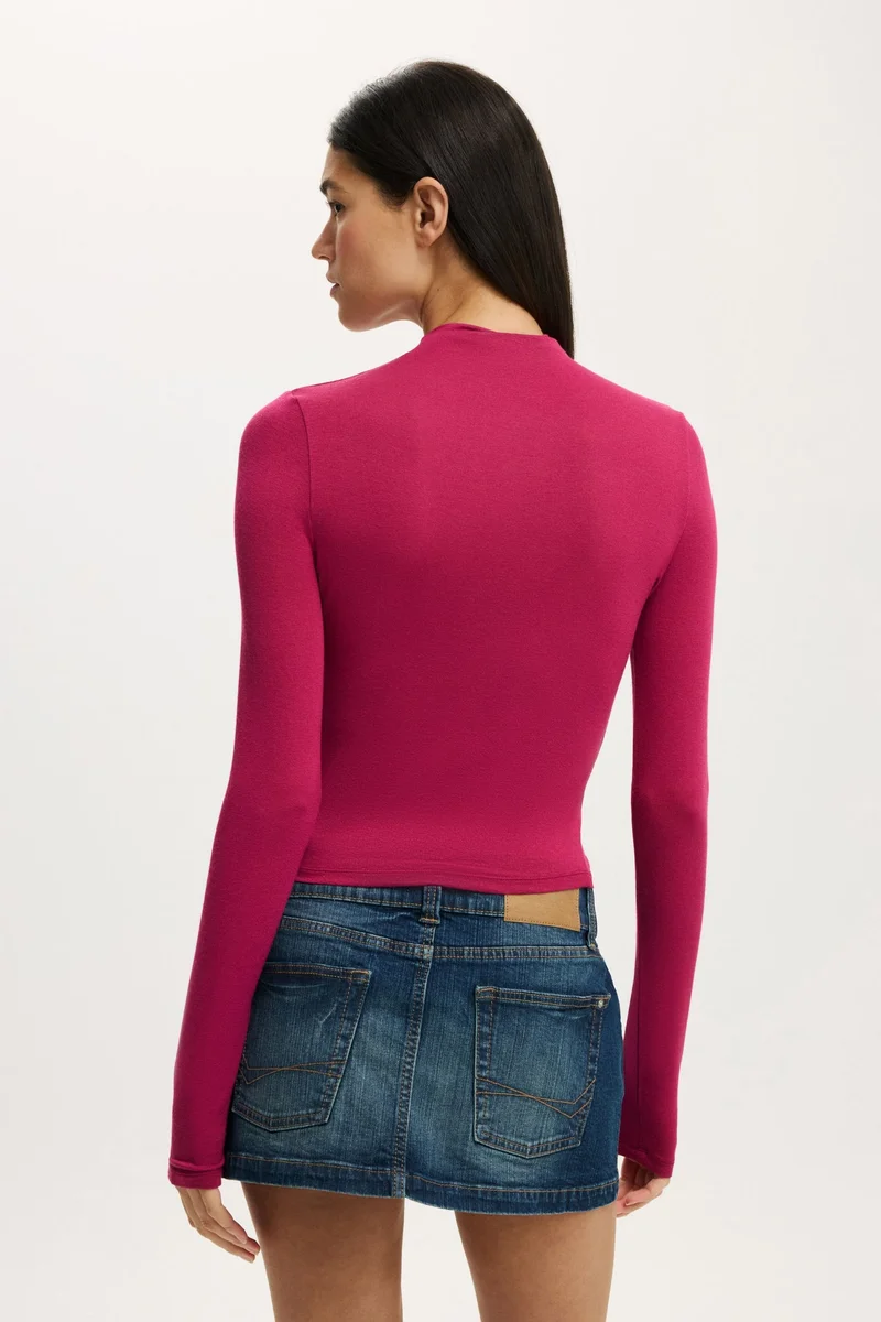 Cotton On  Base Layer Mock Neck Long Sleeve Top for Women | Best Price UAE