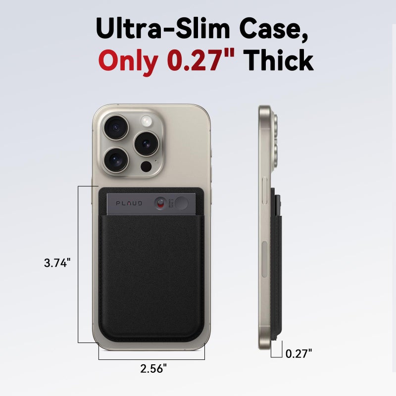 PLAUD Replacement (Not for Note Pro) Magnetic Carrying Leather Case for Plaud Note AI Voice Recorder â€“ Thin Phone Wallet Attachment, Compatible with All Phone (Original Equipment Included) - Image 2