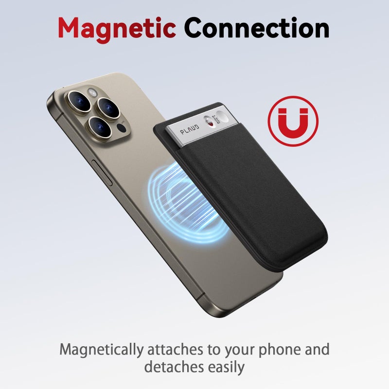 PLAUD Replacement (Not for Note Pro) Magnetic Carrying Leather Case for Plaud Note AI Voice Recorder â€“ Thin Phone Wallet Attachment, Compatible with All Phone (Original Equipment Included) - Image 4