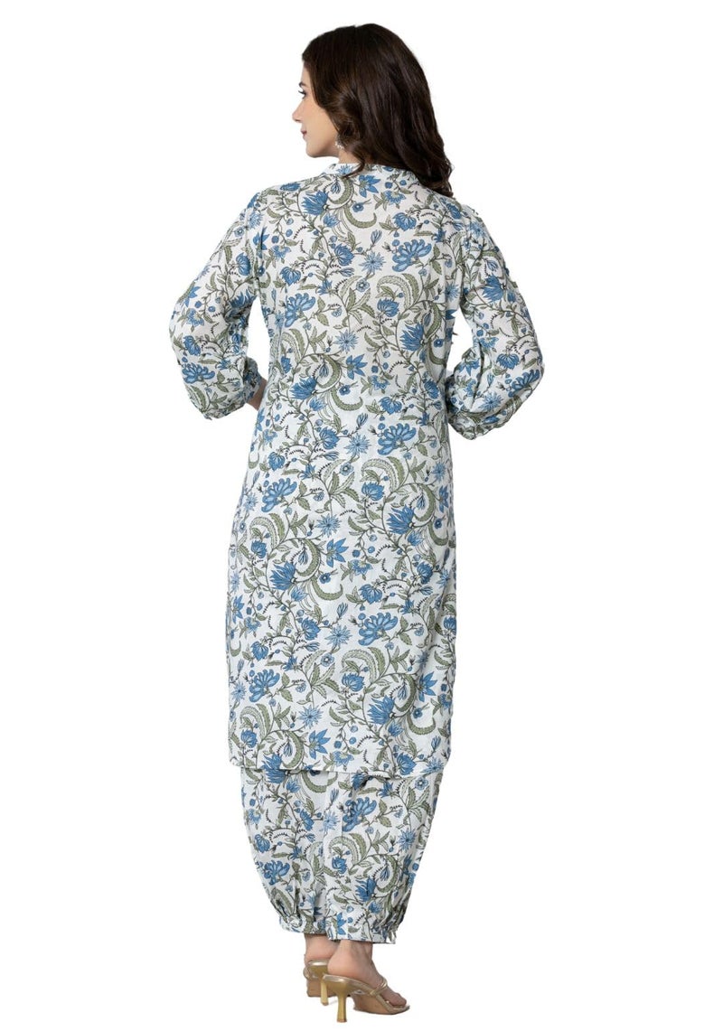 rytras Women's Pure Cotton Printed Straight Kurta Set with Palazzo Pants - Ethnic Wear, Blue(RYT592-N,3XL) - Image 2