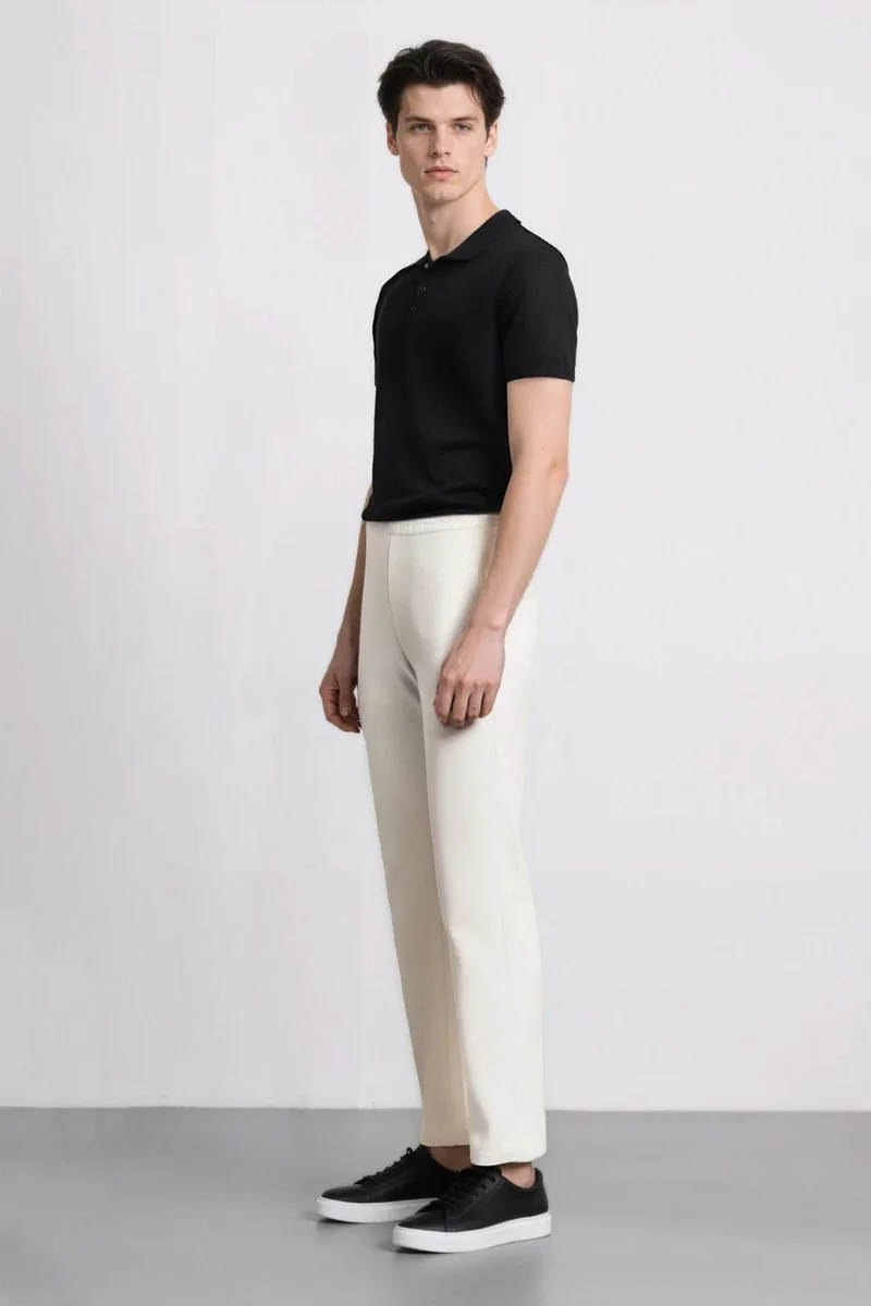 ديفاكتو Loose Comfortable Fit Wide Leg Cotton Trousers