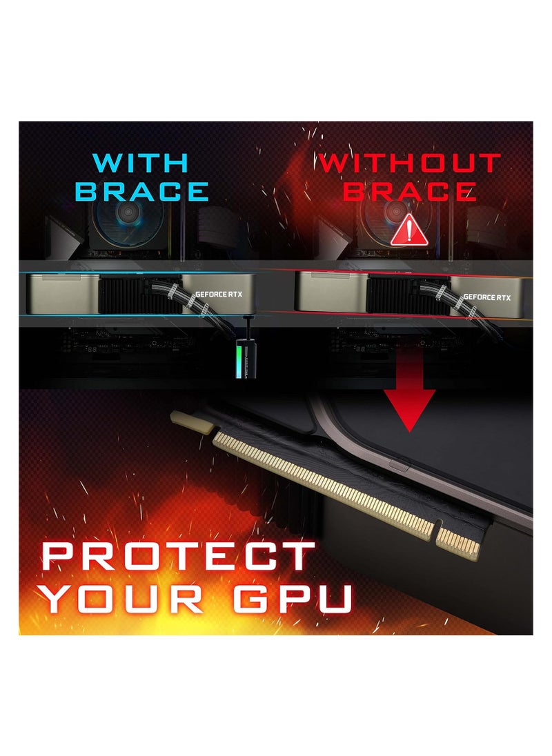 Generic Adjustable GPU Support Bracket with 5V 3PIN ARGB Lighting, Aluminum Graphics Card Holder, Telescopic Design for Video Card Sag Prevention, Height Adjustable GPU Brace.  - Image 4