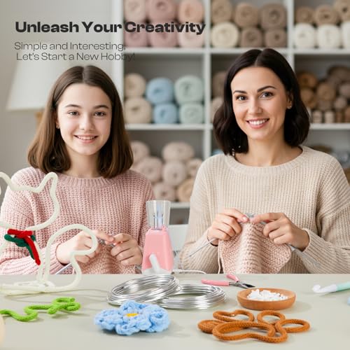 Caydo iCord Maker Kit for Beginners, 92pcs i-Cord Knitting Set for DIY Handicrafts Making, Quickly Knitting iCord with i Cord Knitting Machine Create Pretty Crafts, Ideal Present for Knitting Lovers - Image 3