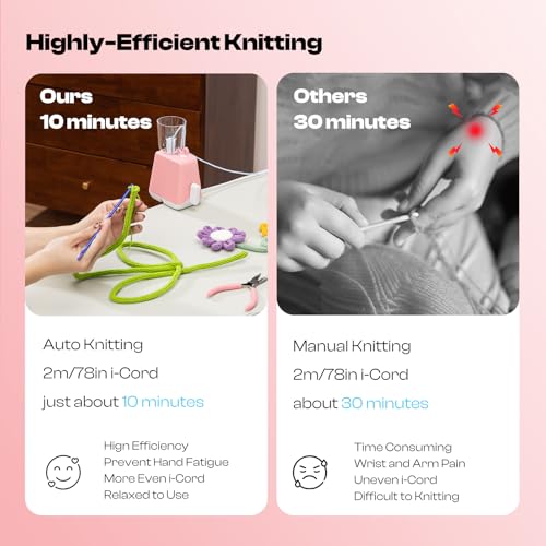 Caydo iCord Maker Kit for Beginners, 92pcs i-Cord Knitting Set for DIY Handicrafts Making, Quickly Knitting iCord with i Cord Knitting Machine Create Pretty Crafts, Ideal Present for Knitting Lovers - Image 5
