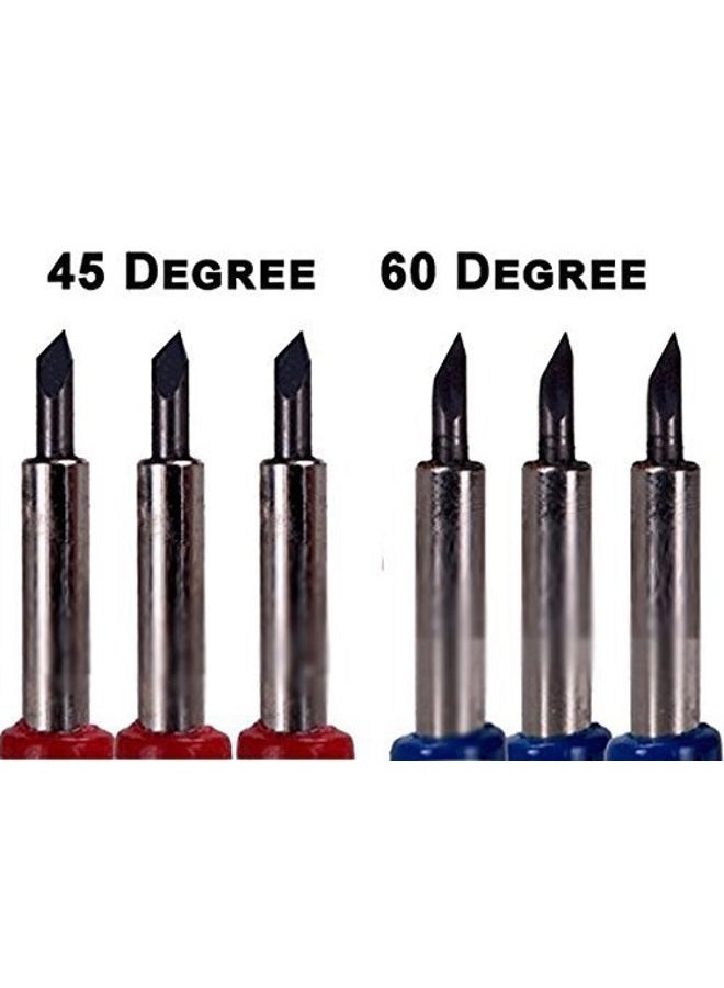 Bridge Cutters Combo 6-Pack Replacement Carbide Blades 3 Each 45 & 60 Degree Vinyl Sign Making Plotting Compatible with Roland Refine US - Image 3
