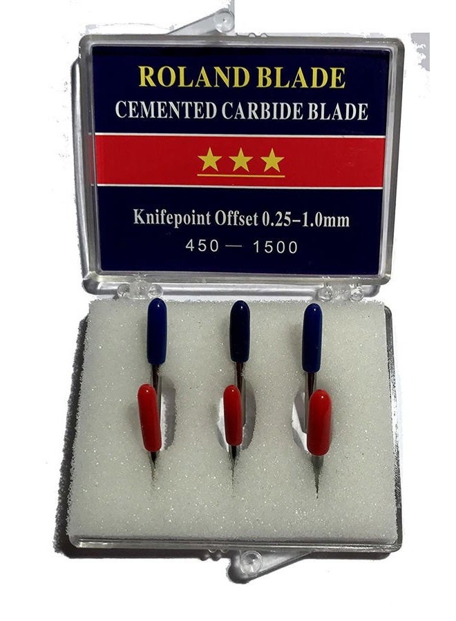 Bridge Cutters Combo 6-Pack Replacement Carbide Blades 3 Each 45 & 60 Degree Vinyl Sign Making Plotting Compatible with Roland Refine US - Image 1