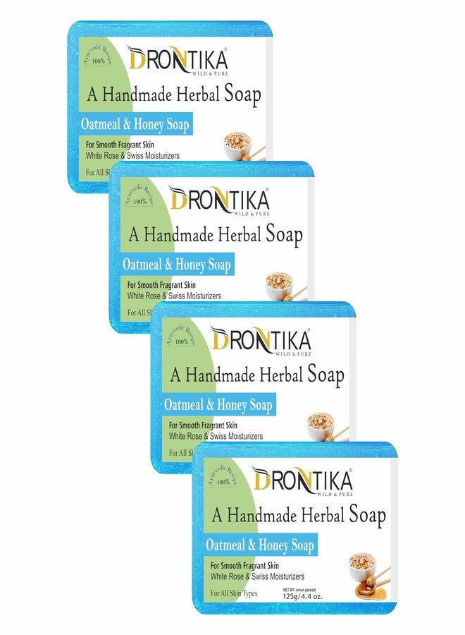 Drontika Wild & Pure Natural Oatmeal & Honey Handmade Herbal Soap Gift Set, Enriched With Essential Oils, (Pack Of 4)125 G each - Image 2