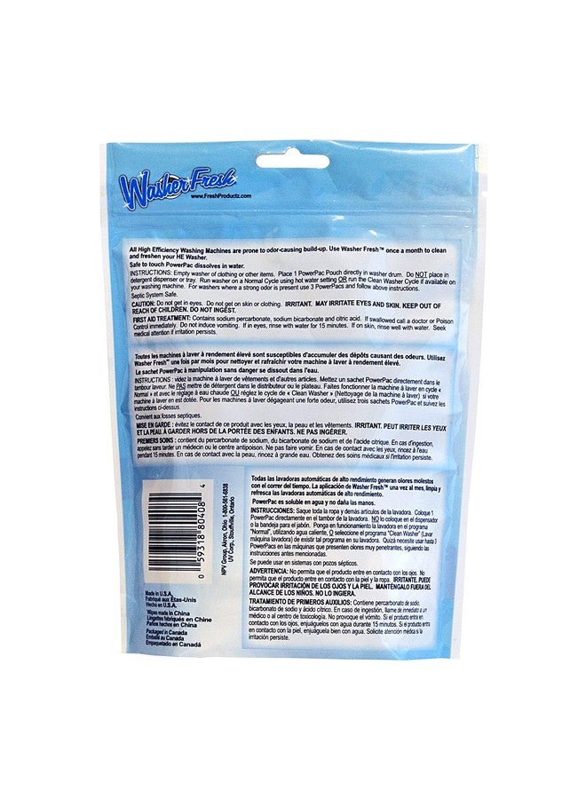 WasherFresh 80408، عبوة من 6 أكياس و6 مناديل مبللة - Image 3