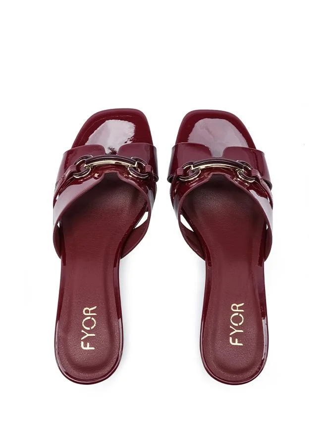 Fyor  Stylish Glossy Block Mule MC 001 for Women | Best Price UAE