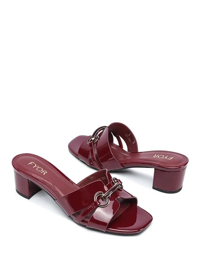 Fyor  Stylish Glossy Block Mule MC 001 for Women | Best Price UAE