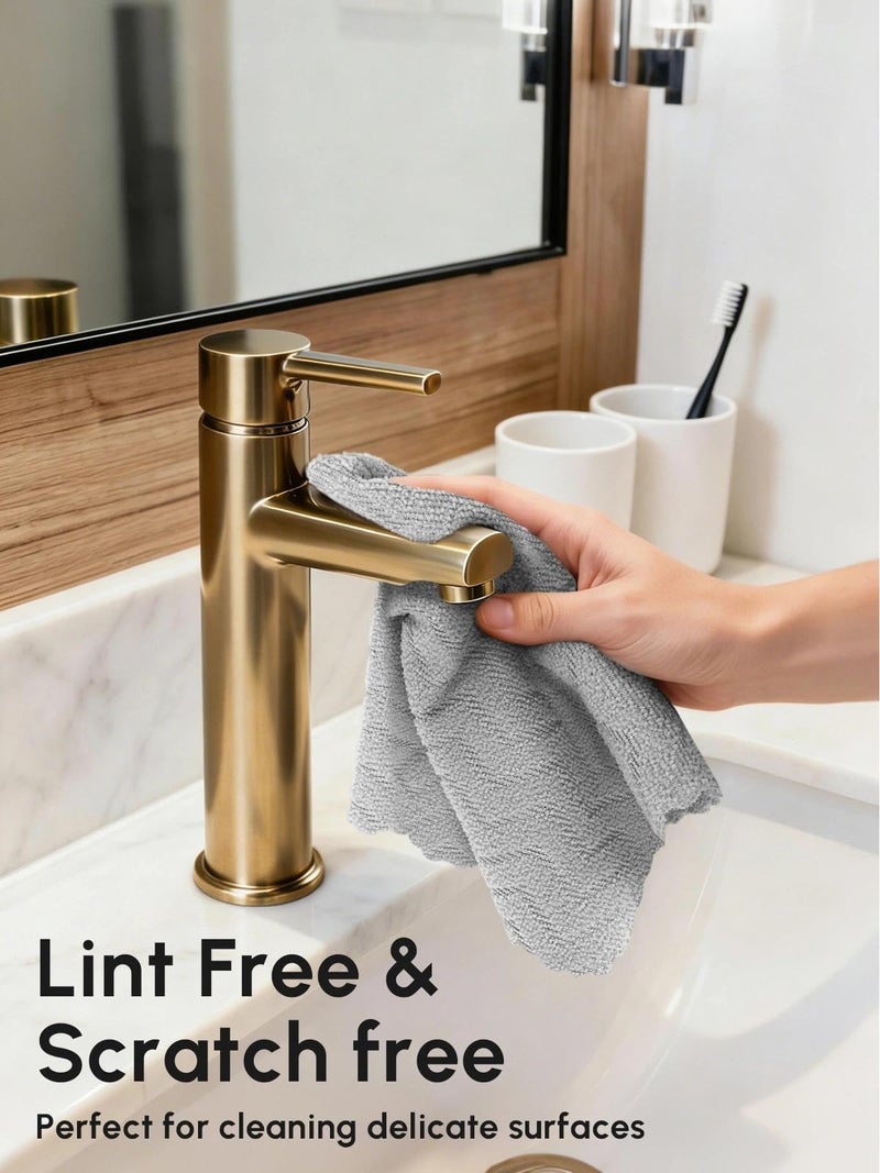 SOOWASH Microfiber Cleaning Cloths Roll, 75 Pack Tear Away Microfiber Towels Roll, 12" x 13" Lint Free Rags, Reusable Cleaning Cloths, Washable, Scratch Free,Ultra Absorbent Dish Rags(Grey Ripple) - Image 4
