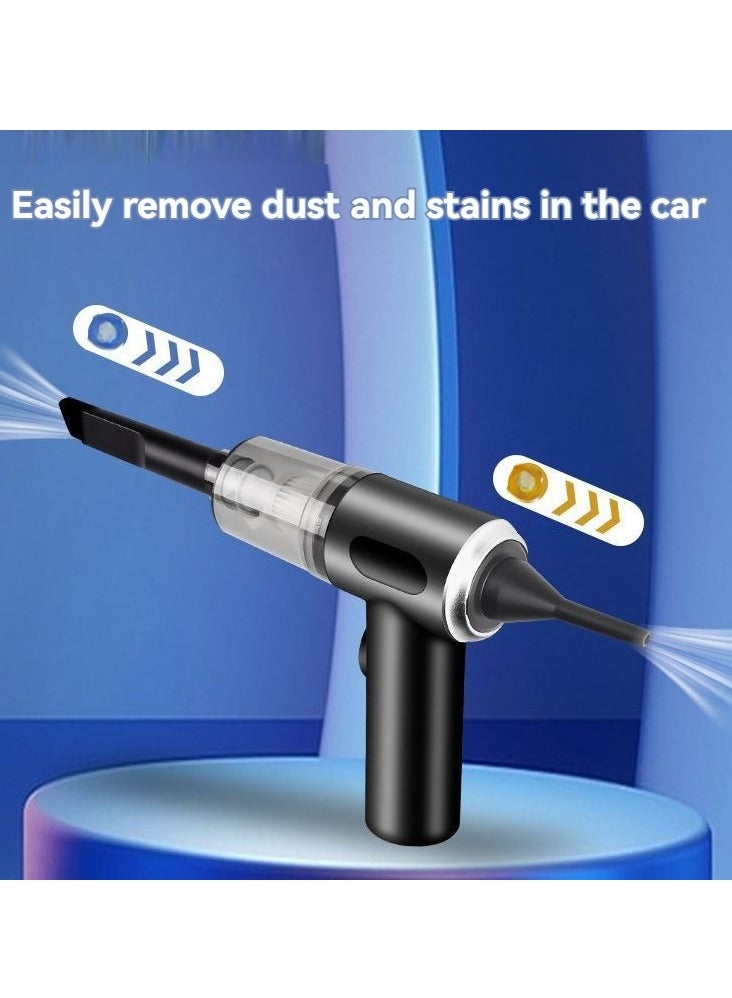 Generic Multi-function wireless car-mounted household universal vacuum cleaner handheld portable vacuum cleaner indoor household car-mounted dual-purpose vacuum cleaner (black) - Image 1