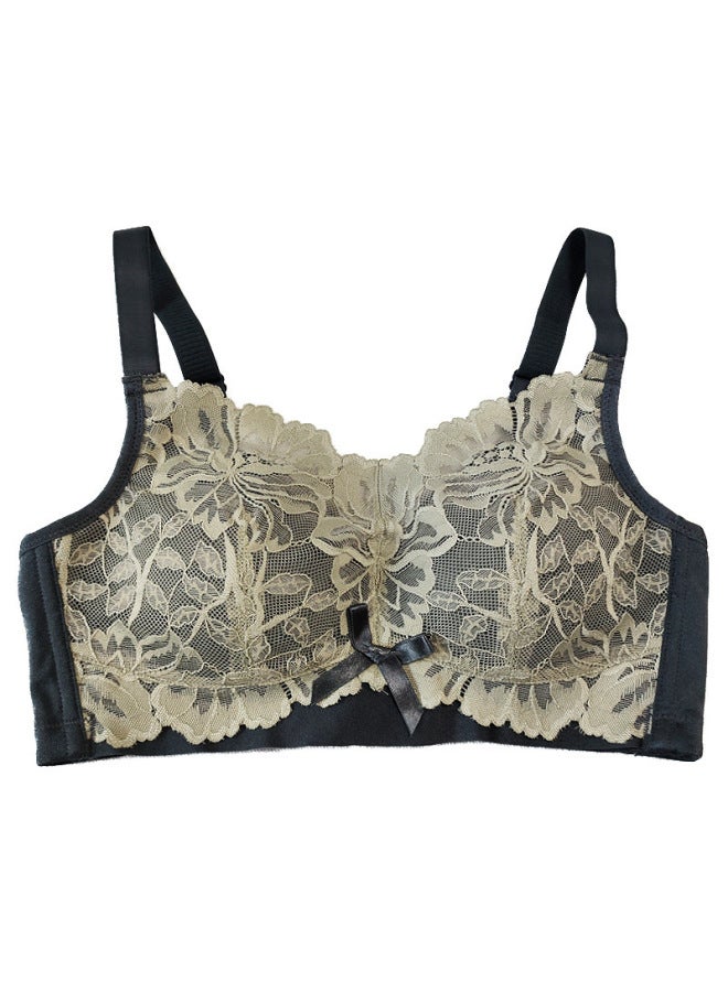 On Behalf Of Thin Large Chest Without Steel Ring Bra Adjustable Bra Lace Bra Plus Size Women's Underwear