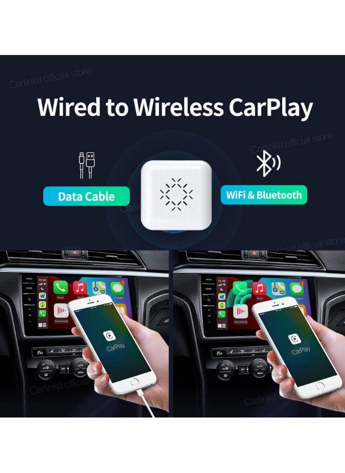 Carlinkit - Mini Wireless CarPlay WiFi And Bluetooth Adapter To Convert The CarPlay System From Wired to Wireless, Works on iPhone, Fast Operation And Automatic Connection - Image 1