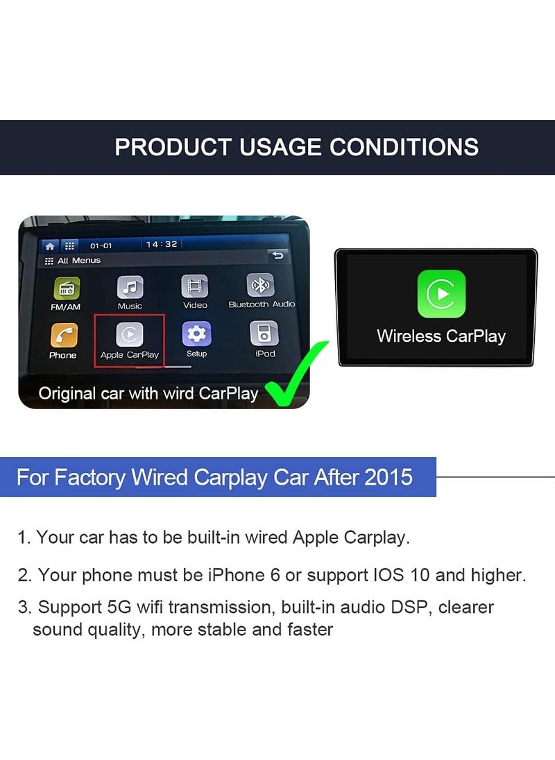 Carlinkit - Mini Wireless CarPlay WiFi And Bluetooth Adapter To Convert The CarPlay System From Wired to Wireless, Works on iPhone, Fast Operation And Automatic Connection - Image 1