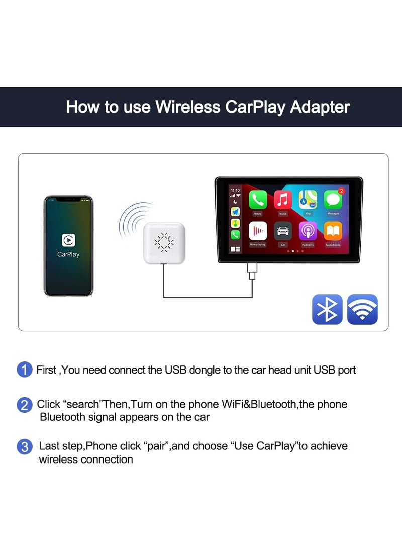 Carlinkit - Mini Wireless CarPlay WiFi And Bluetooth Adapter To Convert The CarPlay System From Wired to Wireless, Works on iPhone, Fast Operation And Automatic Connection - Image 1