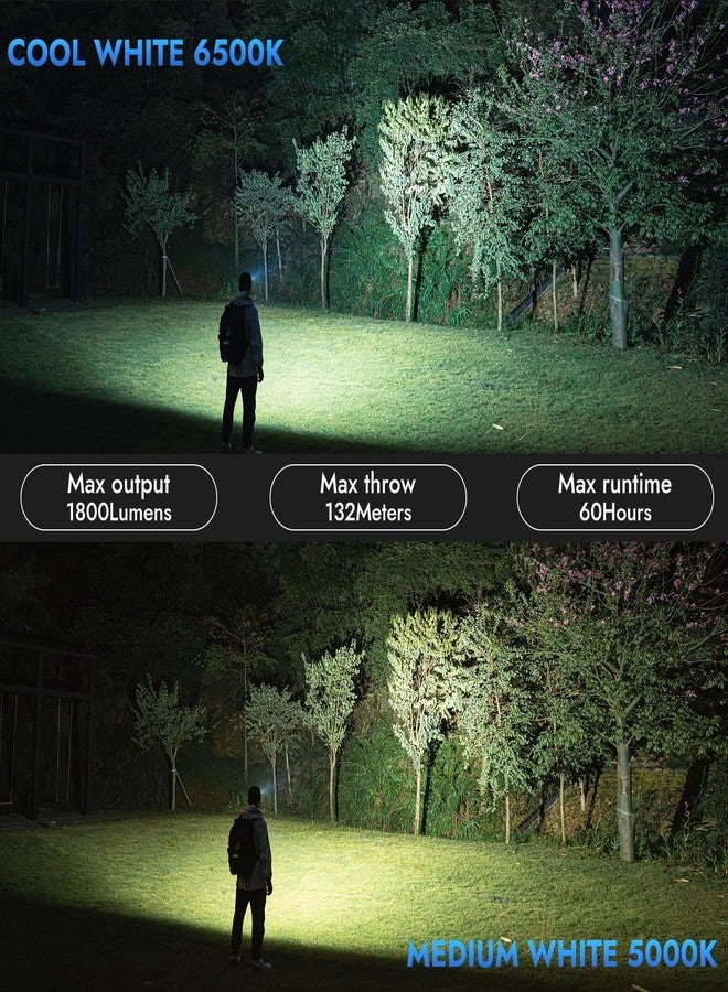 وبين مصابيح يدوية صغيرة قابلة لإعادة الشحن من WUBEN E7 بقوة 1800 لومن مزودة بمغناطيس - مصباح يدوي EDC فائق السطوع بستة أوضاع، مصباح LED قابل لإعادة الشحن من النوع C؛ مصباح جيب IP68 للاستخدام في المصابيح الأمامية والإنقاذ والتخييم - Image 3