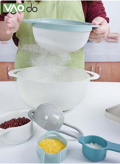 VAOdo 8PCS Nesting Mixing Bowl Set for Baking and Cooking 4 Measuring Cups with Handles 2 Mixing Bowls 1 Colander and 1 Sifter Kitchen Baking Gadgets Colourful  - Image 3