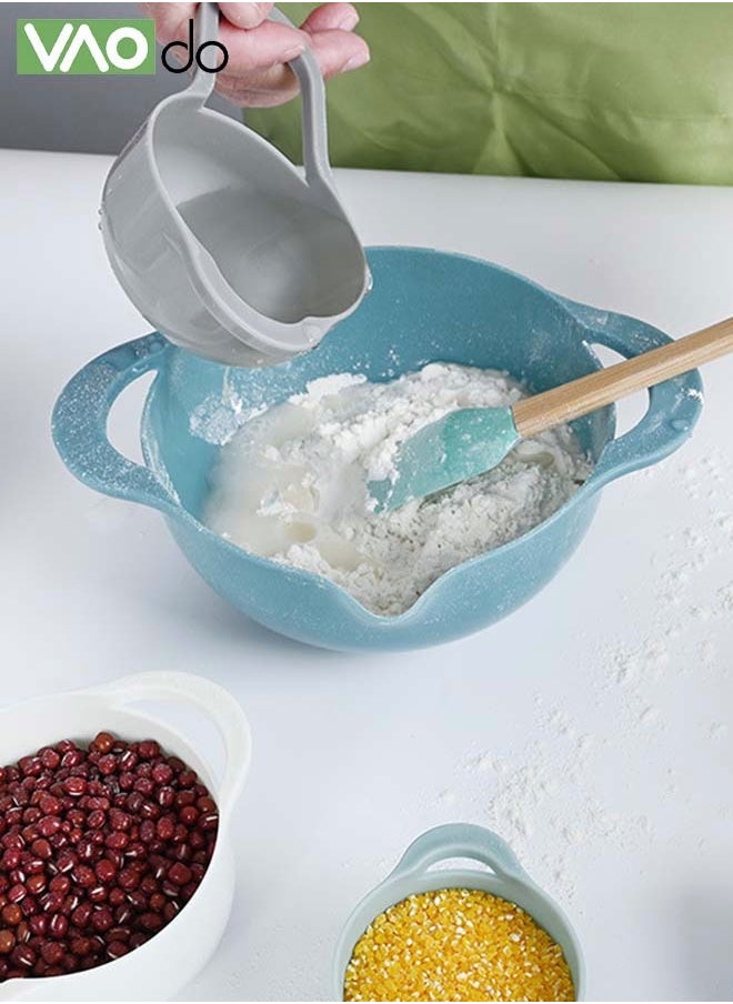 VAOdo 8PCS Nesting Mixing Bowl Set for Baking and Cooking 4 Measuring Cups with Handles 2 Mixing Bowls 1 Colander and 1 Sifter Kitchen Baking Gadgets Colourful  - Image 4