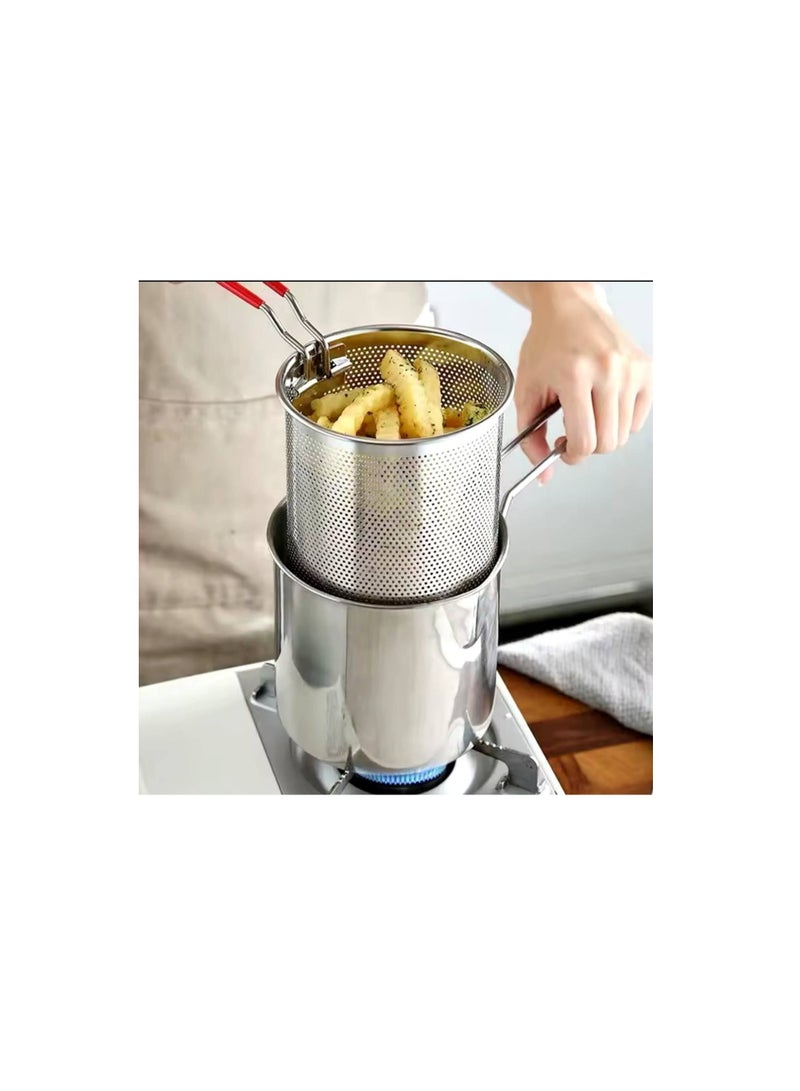 Roasting pot with strainer Material: Stainless steel, heat-insulated handle for roasting potatoes, chicken, shrimp, and more - Image 1