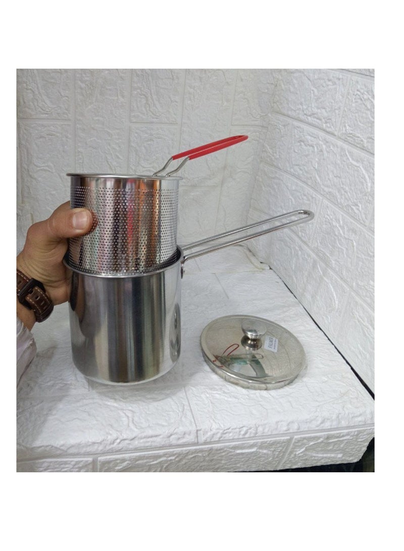 Roasting pot with strainer Material: Stainless steel, heat-insulated handle for roasting potatoes, chicken, shrimp, and more - Image 5