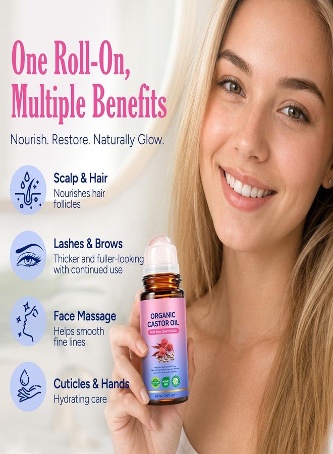 ITSDAWN Castor Oil Rose Quartz Roller Ball for Face and Body - Image 4