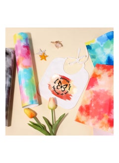 SYOSI Heat Transfer Vinyl Rainbow HTV Tie Dye 4 Sheets for DIY T Shirts Fabric Garment-Blue Yellow Watercolor Clouds Patterned Compatible with Cricut Or Silhoutte Cameo 10x12 Inch  - Image 2