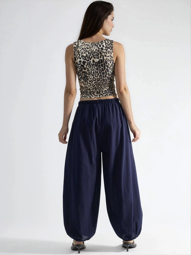 BUSEM Elastic Waist Balloon Pants with Pockets - Image 4