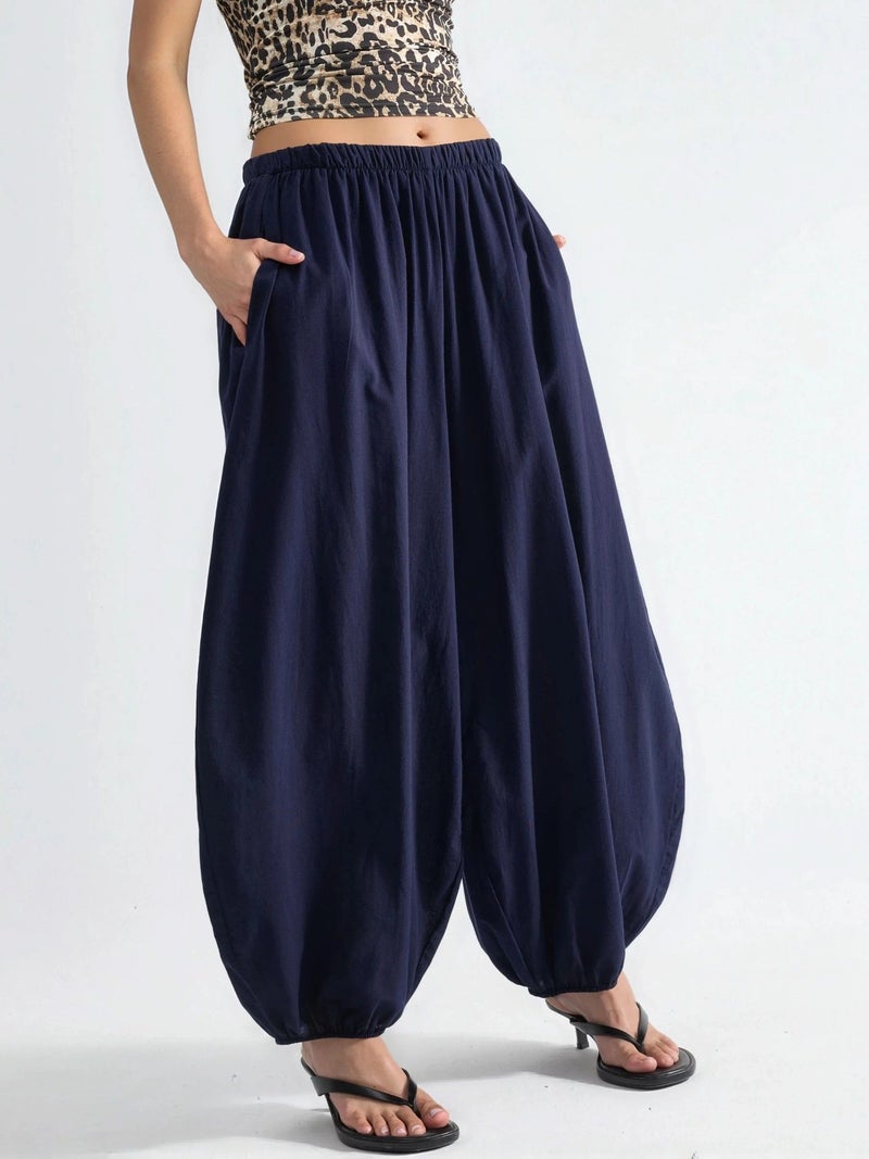 BUSEM Elastic Waist Balloon Pants with Pockets - Image 1