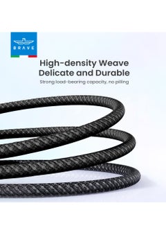 Brave 2-in-1 Fast Charging Data Cable – Type C to Type C & Lightning, 3A 60W, Durable Braided Nylon, Fast Charge and Data Transfer for Smartphones, Tablets, Laptops, Compatible with iPhone, Samsung, MacBook, iPad, and More (1.2M-Black)  - Image 4