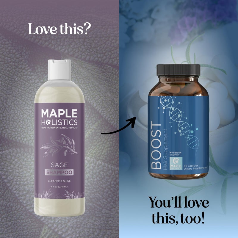 Maple Holistics Sage and Rosemary Shampoo Sulfate Free - Sage Oil Clarifying Shampoo for Build Up and Scalp Moisturizer - Oily Hair Shampoo for Greasy Hair and Dry Scalp Treatment with Essential Oils for Hair - Image 5