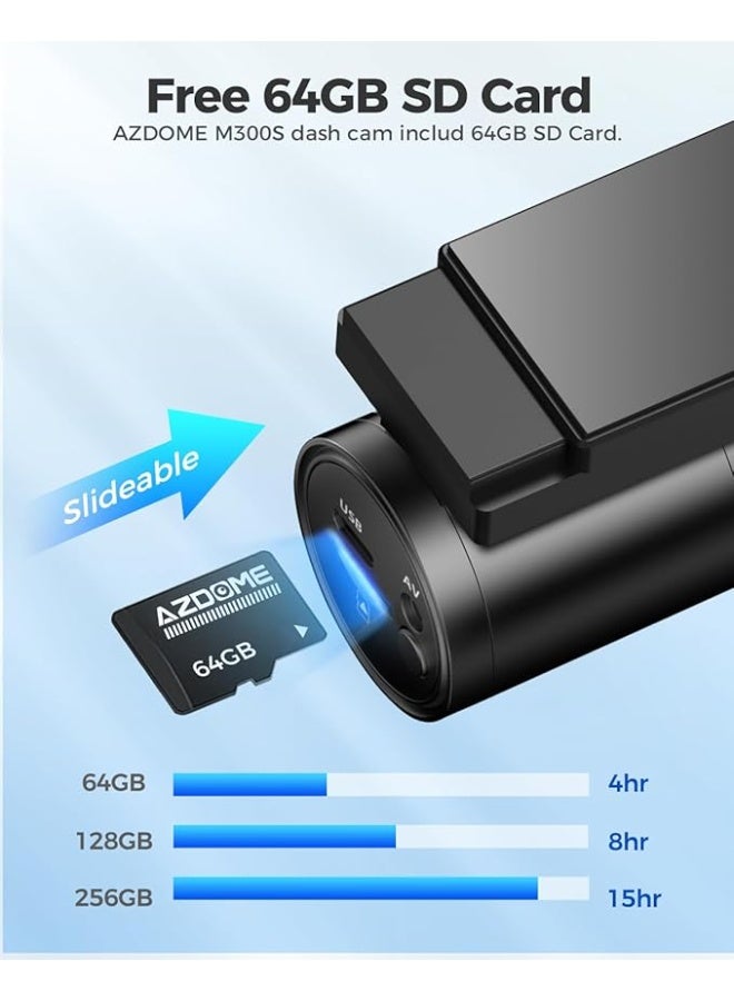 AZDOME 4K Dashcam 64GB Memory card included Car Dashcam Wifi Car Camera Dual Cam Voice control Night Vision 24h Parking Monitor Car Black Box - Image 4