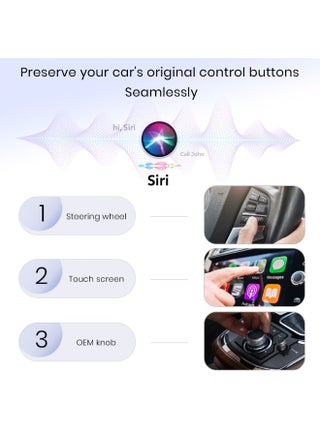 محول كار بلاي لاسلكي مُحسّن لأجهزة iPhone، يُحوّل من السلكي إلى اللاسلكي من Apple CarPlay، بدون تأخير، اتصال تلقائي، وتحكم مستقر، حجم صغير مع كابل تمديد USB-C وType-C (أسود) - view 5
