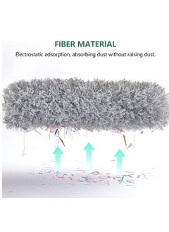 Generic Microfiber Broom with Extra Long Stainless Steel Handle 2.54m Extendable with Bendable Head for Cleaning High Ceiling Fans and Indoor Ceiling  - Image 3