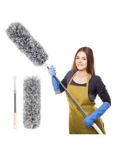 Generic Microfiber Broom with Extra Long Stainless Steel Handle 2.54m Extendable with Bendable Head for Cleaning High Ceiling Fans and Indoor Ceiling  - Image 4