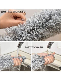 Generic Microfiber Broom with Extra Long Stainless Steel Handle 2.54m Extendable with Bendable Head for Cleaning High Ceiling Fans and Indoor Ceiling  - Image 5