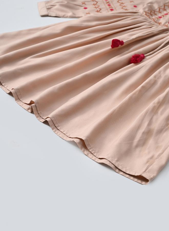 BELLA MODA Embroidered A-Line Dress - Image 5